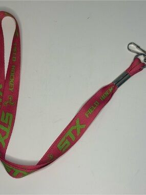 STX Field Hockey Hot Pink & Green Lanyard Keychain Metal Snap Hook Clip